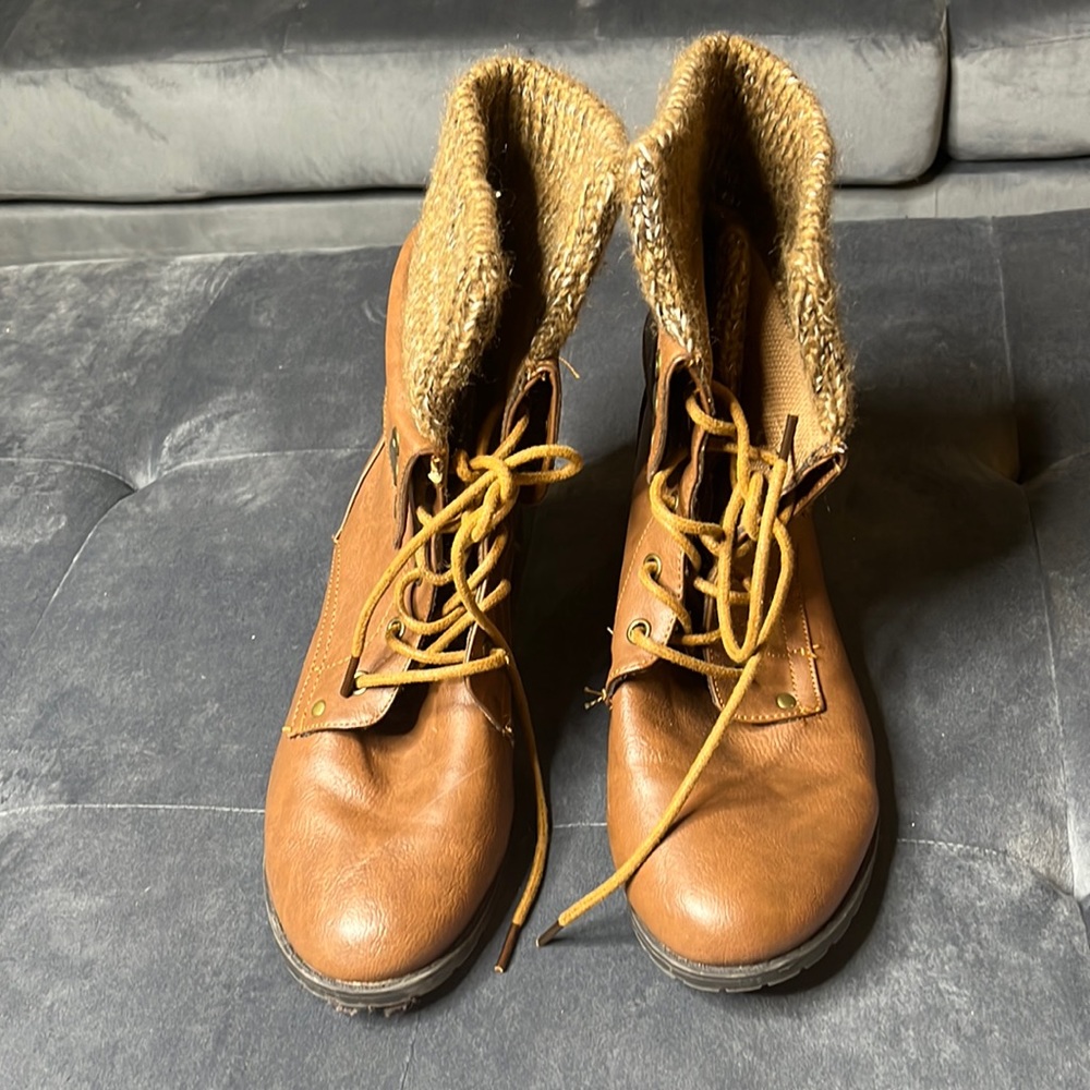 Light brown suede boots